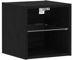 TV staliukas LED sieninis šoninis stalelis Juoda 30 x 28,5 x 30 cm