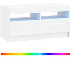 TV staliukas LED televizoriaus spintelė Balta Apdirbta mediena