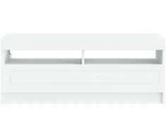 TV staliukas LED televizoriaus spintelė Balta Apdirbta mediena