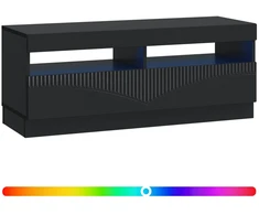 TV staliukas LED televizoriaus spintelė Juoda Apdirbta mediena