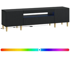 TV staliukas LED televizoriaus spintelė Juoda Apdirbta mediena
