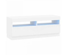 TV staliukas LED televizoriaus spintelė Balta Apdirbta mediena