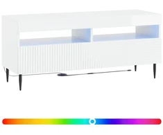 TV staliukas LED televizoriaus spintelė Itin blizgi balta Apdirbta mediena