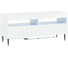 TV staliukas LED televizoriaus spintelė Itin blizgi balta Apdirbta mediena