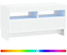 TV staliukas LED televizoriaus spintelė Balta Apdirbta mediena