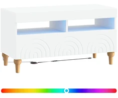 TV staliukas LED televizoriaus spintelė Balta Apdirbta mediena