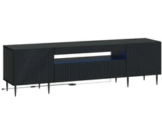 TV staliukas LED televizoriaus spintelė Juoda Apdirbta mediena