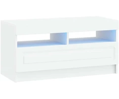 TV staliukas LED televizoriaus spintelė Balta Apdirbta mediena