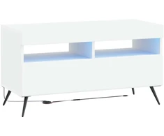 TV staliukas LED televizoriaus spintelė Balta Apdirbta mediena