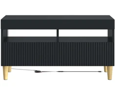 TV staliukas LED televizoriaus spintelė Juoda Apdirbta mediena