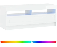 TV staliukas LED televizoriaus spintelė Itin blizgi balta Apdirbta mediena