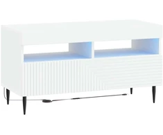 TV staliukas LED televizoriaus spintelė Balta Apdirbta mediena