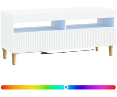 TV staliukas LED televizoriaus spintelė Balta Apdirbta mediena