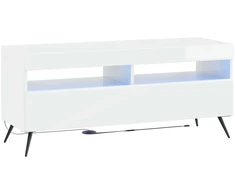 TV staliukas LED televizoriaus spintelė Itin blizgi balta Apdirbta mediena