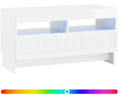 TV staliukas LED televizoriaus spintelė Itin blizgi balta Apdirbta mediena