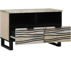 TV staliukas TV vienetai su stalčių Balta 70 x 33 x 46 cm Apdirbta mediena