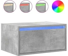TV staliukas Prie sienos montuojama naktinė spintelė su LED, betono pilka