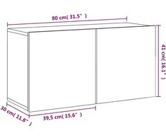 TV staliukas Prie sienos montuojama TV spintelė, ąžuolo spalvos, 80x30x41cm