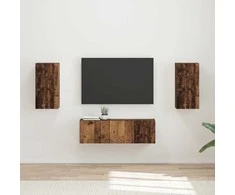 TV staliukas TV sieninio kabineto komplektas 4 pcs Senas medis