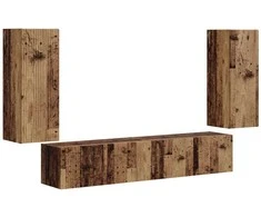 TV staliukas TV sieninio kabineto komplektas 4 pcs Senas medis