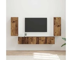 TV staliukas TV sieninio kabineto komplektas 4 pcs Senas medis