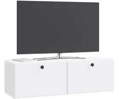 TV staliukas Sieninė TV spintelė 98 x 31 x 30 cm Balta Apdirbta mediena