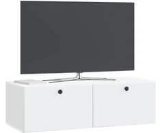 TV staliukas Sieninė TV spintelė 98 x 41 x 30 cm Balta Apdirbta mediena