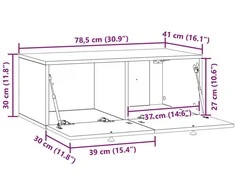 TV staliukas Sieninė TV spintelė 78,5 x 41 x 30 cm Artisano ąžuolo
