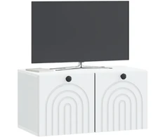 TV staliukas Sieninė TV spintelė Balta 59,5 x 31 x 30 cm Apdirbta mediena