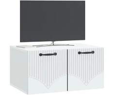 TV staliukas Sieninė TV spintelė Balta 59,5 x 41 x 30 cm Apdirbta mediena
