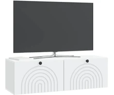 TV staliukas Sieninė TV spintelė Balta 98 x 31 x 30 cm Apdirbta mediena
