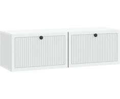 TV staliukas Sieninė TV spintelė Balta 98 x 31 x 30 cm Apdirbta mediena
