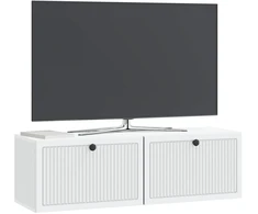 TV staliukas Sieninė TV spintelė Balta 98 x 31 x 30 cm Apdirbta mediena