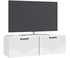 TV staliukas Sieninė TV spintelė Balta 98 x 31 x 30 cm Apdirbta mediena