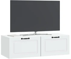 TV staliukas Sieninė TV spintelė Balta 98 x 41 x 30 cm Apdirbta mediena