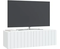 TV staliukas Sieninė TV spintelė Balta 98 x 31 x 30 cm Apdirbta mediena