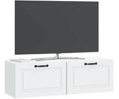 TV staliukas Sieninė TV spintelė Balta 98 x 31 x 30 cm Apdirbta mediena
