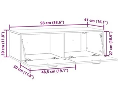 TV staliukas Sieninė TV spintelė Betono pilka 98 x 41 x 30 cm