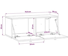 TV staliukas Sieninė TV spintelė Betono pilka 78,5 x 31 x 30 cm