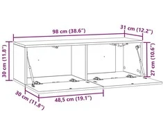 TV staliukas Sieninė TV spintelė 98 x 31 x 30 cm Dūminio ąžuolo