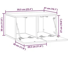 TV staliukas Sieninė TV spintelė 59,5 x 41 x 30 cm Dūminio ąžuolo