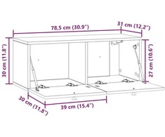TV staliukas Sieninė TV spintelė Dūminio ąžuolo 78,5 x 31 x 30 cm