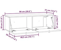 TV staliukas Sieninė TV spintelė Dūminio ąžuolo 98 x 31 x 30 cm