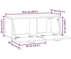 TV staliukas Sieninė TV spintelė Dūminio ąžuolo 78,5 x 31 x 30 cm