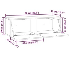 TV staliukas Sieninė TV spintelė 98 x 31 x 30 cm Dūminio ąžuolo