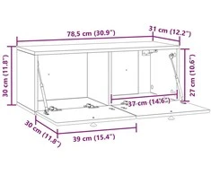 TV staliukas Sieninė TV spintelė 78,5 x 31 x 30 cm Dūminio ąžuolo