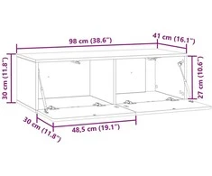 TV staliukas Sieninė TV spintelė 98 x 41 x 30 cm Dūminio ąžuolo