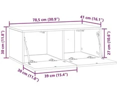 TV staliukas Sieninė TV spintelė 78,5 x 41 x 30 cm Dūminio ąžuolo