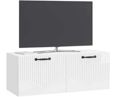 TV staliukas Sieninė TV spintelė Itin blizgi balta 78,5 x 31 x 30 cm