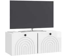 TV staliukas Sieninė TV spintelė Itin blizgi balta 78,5 x 31 x 30 cm